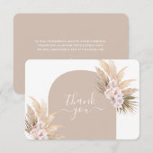 Remerciements Boho Pampas Arche mariage en herbe carte de remerc (Devant / Derrière)