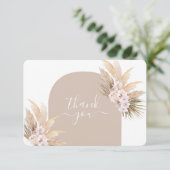 Remerciements Boho Pampas Arche mariage en herbe carte de remerc (Debout devant)