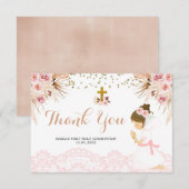 Remerciements Boho Pampas Première Communion Carte de remercieme (Devant / Derrière)