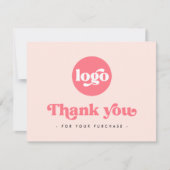 Remerciements Boho rétro ajouter le logo rose pâle carte de reme (Devant)