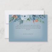 Remerciements Boho Rust & Blue Floral Mariage Carte de remerciem (Dos)