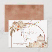 Remerciements Boho Rustic Citrouille Fall in Love Carte de remer (Devant / Derrière)