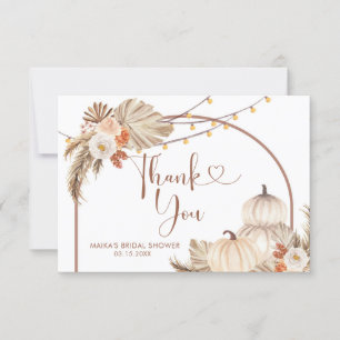 Remerciements Boho Rustic Citrouille Fall in Love Carte de remer