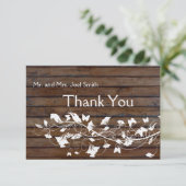 Remerciements Bois Brown foncé à l'air blanc carte de remercieme (Debout devant)