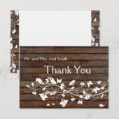 Remerciements Bois Brown foncé à l'air blanc carte de remercieme (Devant / Derrière)