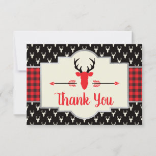 Remerciements Bois, Carte de remerciements, Plaid Buffalo