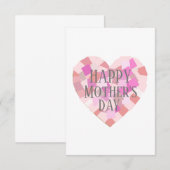 Remerciements BONNE carte de la fête de la mère (Devant / Derrière)