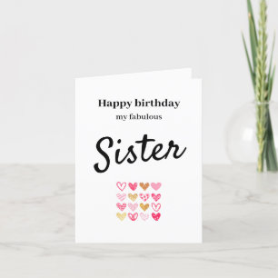 Remerciements Bonne carte de soeur d'anniversaire