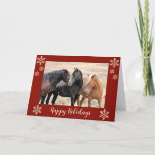 Remerciements Bonne Carte de Vacances Sauvages Chevaux