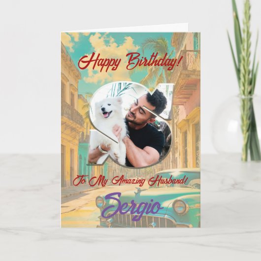 Remerciements Bonne carte de voeux d'anniversaire avec photo (Devant)