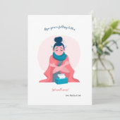 Remerciements Bonne carte de voeux féminine (Debout devant)