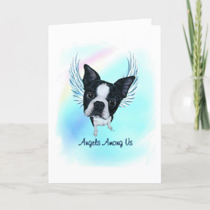 Remerciements Boston Terrier Angel Chien Pet Perdre carte de sym