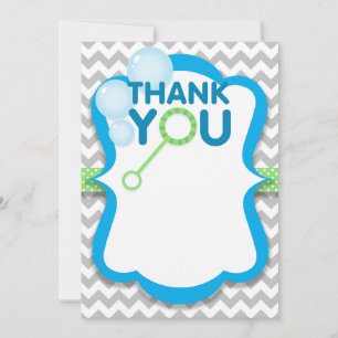 Remerciements Boule d'anniversaire Pop bleu et vert Carte de rem