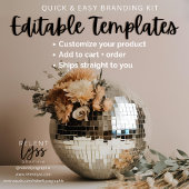 Remerciements Boule Disco | Boho Florals | Carte de remerciement