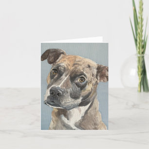 Remerciements Boxer mixte peint à la main sur Carte de remerciem