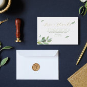 Remerciements Branche Feuille Toscane moderne - Carte de remerci