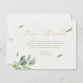 Remerciements Branche Feuille Toscane moderne - Carte de remerci (Devant)