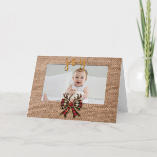 Remerciements Burlap look Plié cadre photo Carte de voeux