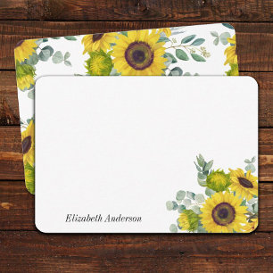 Remerciements Carte à billets fixes personnalisée de tournesol f
