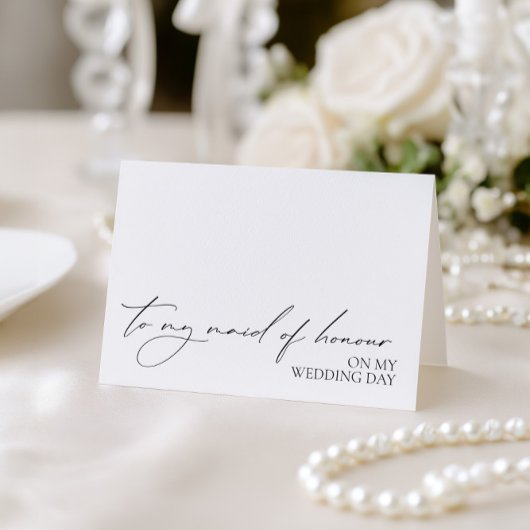 Remerciements Carte "À ma femme d'honneur le jour de mon mariage