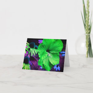 Remerciements Carte Abstraite de billet vert Hibiscus