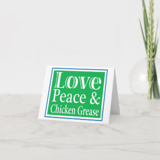 Remerciements Carte Amour Paix & Graisse de Poulet