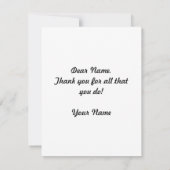 Remerciements Carte Appréciation de l'enseignant (Dos)