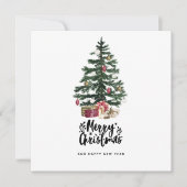 Remerciements Carte Arbre de Noël Joyeux Noël (Devant)