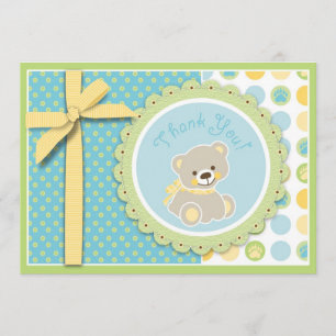 Remerciements Carte bienvenue 2 de l'ours TY