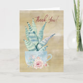 Remerciements! Carte Cactus aquarelle (Devant)