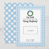 Remerciements Carte cadeau de Noël de l'enseignant d'aquarelle b (Devant / Derrière)