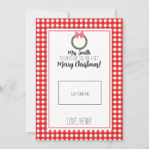Remerciements Carte cadeau de Noël de l'enseignant de la courge