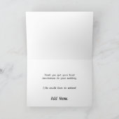 Remerciements Carte d'acceptation du Mariage de pingouin (Intérieur)