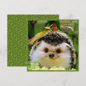 Remerciements Carte d'amitié de hérisson (Devant / Derrière)