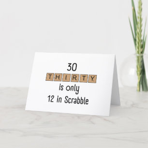 Remerciements Carte d'anniversaire 30 ans drôle de Scrabble