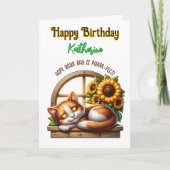 Remerciements Carte d'anniversaire à thème Chat | Recherche de m (Devant)