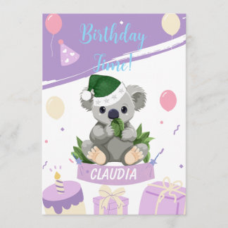 Remerciements Carte d'anniversaire adorable de koala avec ballon