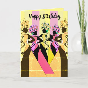 Remerciements Carte d'anniversaire afro-américaine de la femme n