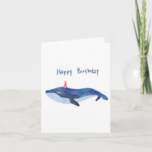Remerciements Carte d'anniversaire de baleine (Devant)