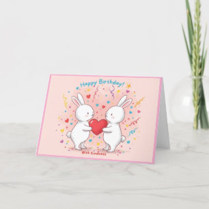 Remerciements Carte d'anniversaire de Bunny Cute