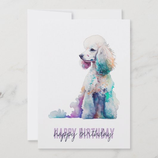 Remerciements Carte d'anniversaire de caniche (Devant)