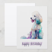 Remerciements Carte d'anniversaire de caniche (Devant / Derrière)