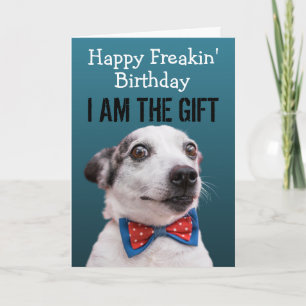 Remerciements Carte d'anniversaire de chien drôle personnalisée