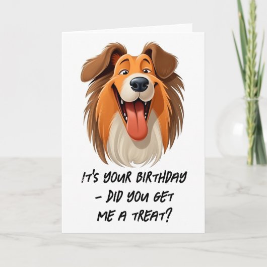 Remerciements Carte d'anniversaire de Collie Dog (Devant)