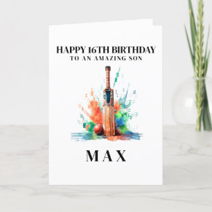 Remerciements Carte d'anniversaire de cricket personnalisée