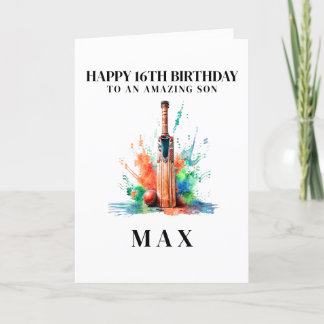 Remerciements Carte d'anniversaire de cricket personnalisée