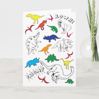 Remerciements Carte d'anniversaire de dinosaure d'enfants