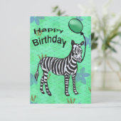 Remerciements Carte d'anniversaire de fête Zebra (Debout devant)