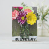 Remerciements Carte d'anniversaire de fleurs (Debout devant)