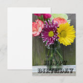 Remerciements Carte d'anniversaire de fleurs (Devant / Derrière)